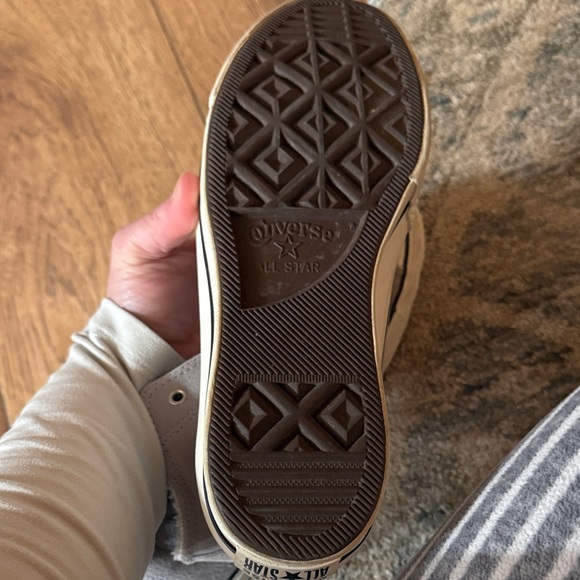 Converse Gray High-Top Sneakers with White Laces, with fur - Picture 6 of 6